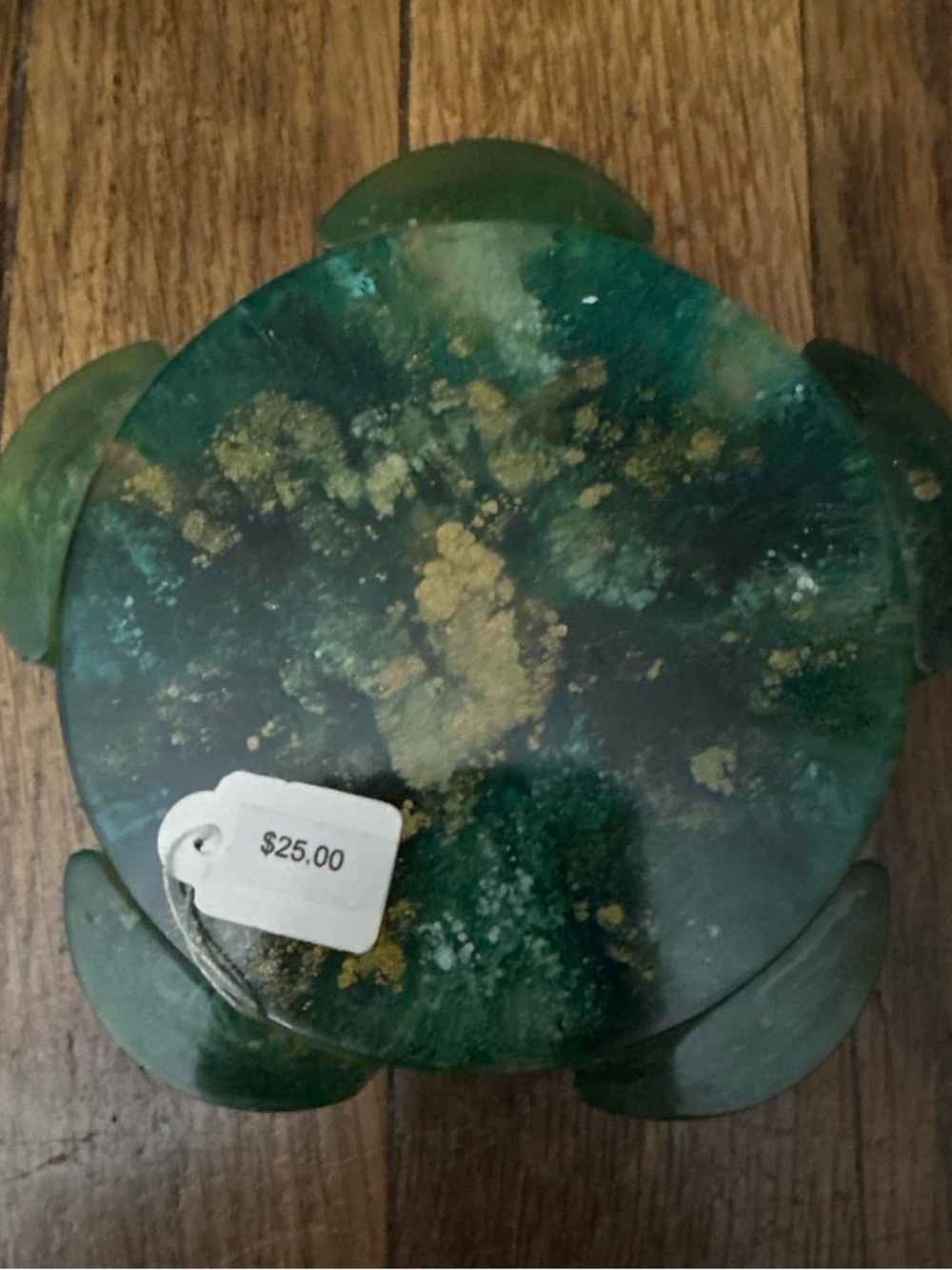 Green Decorative Turtle coasters - Resin Accent